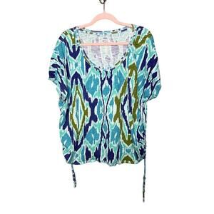 Lane Bryant Cool and Casual Slubbed Cotton Women's Size 22/24 Mixed Blue Ocean